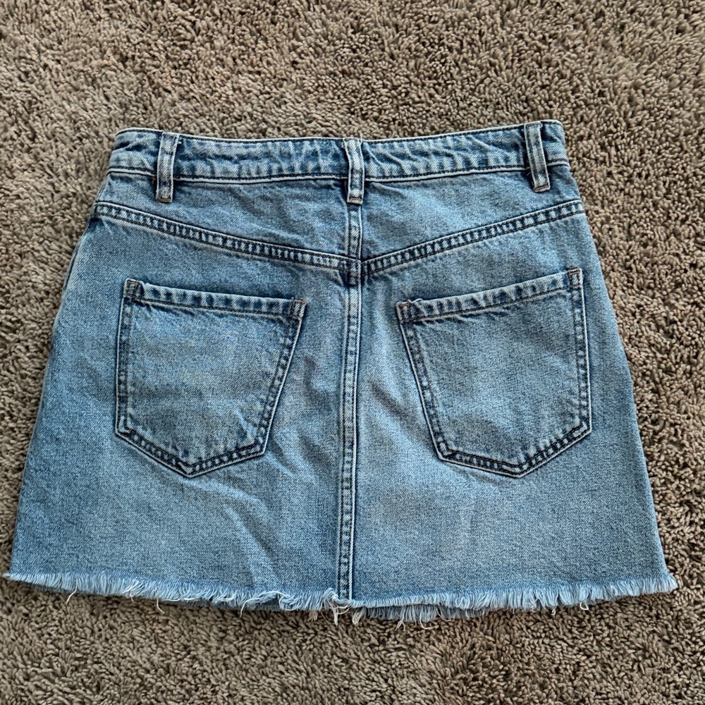 We The Free Blue Denim Mini Skirt with Frayed Hem - Size 26 - Picture 6 of 7